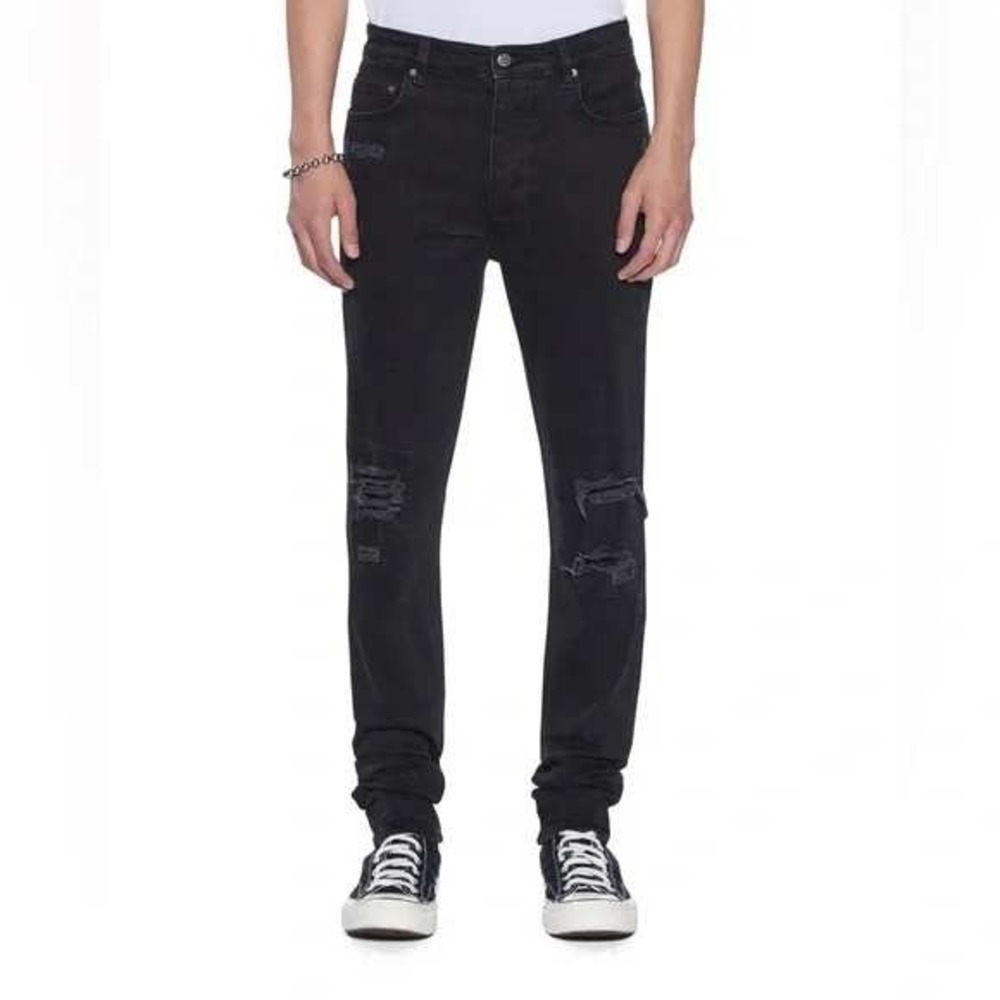 Ksubi Chitch Sim Fit Distressed Denim Faded‎ Boneyard Black 30